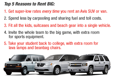 Avis Rent Big, Save Big